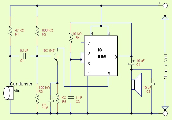 Simple Audio Amplifier Circuit Diagram Using 555 Timer Ic 1012